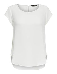 Thumbnail for ONLY Women's Plain Short Sleeve Blouse | Basic Round Neck | Blouses T-Shirt Blouse Top ONLVIC, Colors: White, on Sale