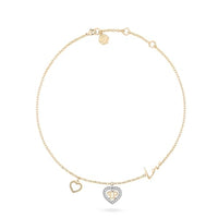 Thumbnail for Philipp Plein Damen Armband Armkette Edelstahl Gold PLEIN ROCKED HEART PJZEA06BU im Sale