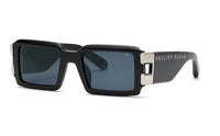 Thumbnail for Philipp Plein Herren Spp129m Sonnenbrille, Schwarz (Shiny Black), 54 im Sale