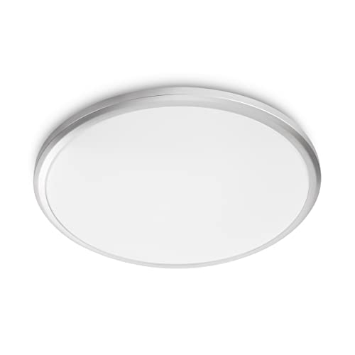 PHILIPS LED Spray Ceiling Light (12 W), IP44 water-resistant bathroom light with warm white light, LED lighting for the bathroom, silver on sale