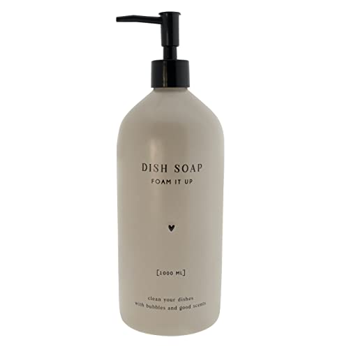 Bastion Collections Spülmittelspender Dish SOAP Foam IT UP Keramik matt titane BC Dish Soap Dispenser Küchen- und Badaccessoires, H27cm x D8,5cm