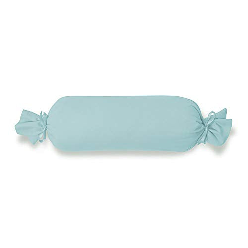 ESTELLA Kissenbezug für Nackenrolle Feinjersey | Azur | 15x40 cm | ideale Passform und Schleifenverschluss | trocknerfeste und bügelfreie Kissenhülle aus 100% Baumwolle im Sale