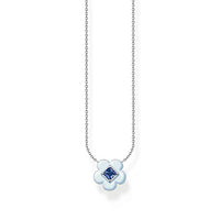 Thumbnail for Thomas Sabo Damen Kette Blume mit blauem Stein Silber, aus 925er Sterlingsilber mit Blumen-Anhänger, Länge 45cm, KE2185-496-1-L45v im Sale