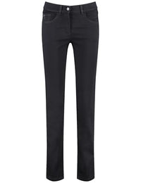 Thumbnail for Gerry Weber Damen Jeans SOL꞉INE BEST4ME Slim Fit mit Ziersteinchen unifarben reguläre Länge Grey Denim 38 im Sale