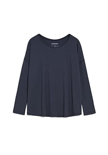 ARMEDANGELS DAYITAA - Women's activewear long sleeve made of Tencel™ Lyocell mix indigo shirts long sleeve crew neck oversize on sale