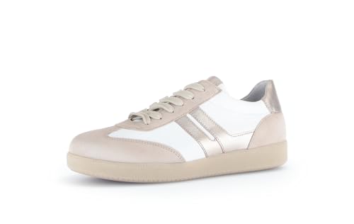 Gabor Damen Low-Top Sneaker, Frauen Halbschuhe,Best Fitting,Freizeitschuhe,Laufschuhe,schnürschuhe,schnürer,Oak/Weiss/Puder,40 im Sale
