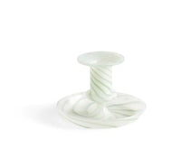 Thumbnail for Hay Flare Stripe Kerzenständer aus Borosilikatglas in der Farbe Milk Green, 541467 im Sale