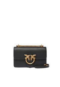 Thumbnail for Pinko Women's Love One Mini Dc Vitello Seta Bag, Z99o_black-Old Silver on Sale