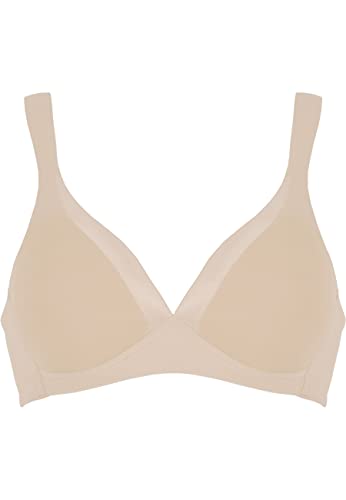 Naturana BH Damen ohne Bügel Cup A-D 100% Angenehm Dank extra Softer Schalen I BH ohne Bügel mit nahtlosen Cups - Ideal unter Blusen & T-Shirts Damen BH für maximalen Halt 95 Nude B im Sale