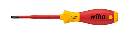 Wiha Schraubendreher SoftFinish electric slimFix Pozidriv (35395) PZ1 x 80 mm für tiefliegende Schrauben, ergonomischer Griff für kraftvolles Drehen, Allrounder für Elektriker, VDE-geprüft, stückgeprüft im Sale
