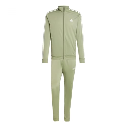 adidas Herren Basic 3-Stripes French Terry Track Suit, Medium Grey Heather/Black, im Sale