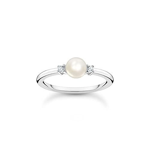 THOMAS SABO Damen Ring Perle mit weißen Steinen 925 Sterlingsilber TR2370-167-14 im Sale