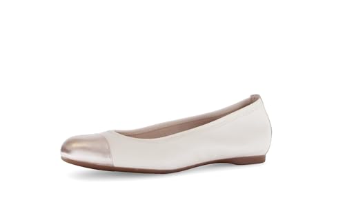 Gabor Damen Klassische Ballerinas, Frauen Flats,Ballet-Flats,flach,Ausgehschuhe,Abendschuhe,Slip-ons,klassisch elegant,Panna/Puder,41 im Sale