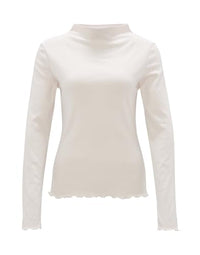 Thumbnail for OPUS Damen Langarmshirt | Rippshirt SONINCHEN Slim aus weichem Jersey Ivory, 36 im Sale