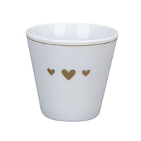 Thumbnail for Krasilnikoff - Espresso-Tasse, Mokka-Tasse - goldene Herzen - Porzellan - Farbe: weiß - (ØxH) 6 x 6 cm im Sale