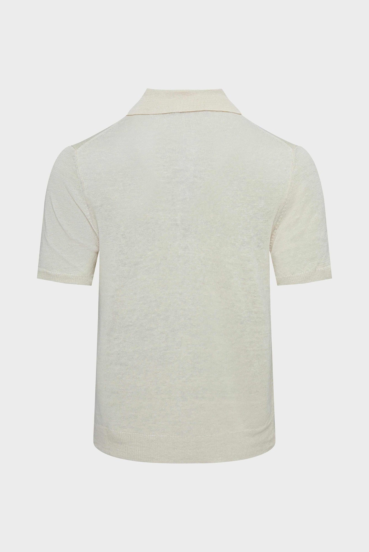 Van Laack Summery Linen Polo Shirt Ivory on Sale