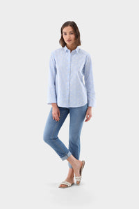 Thumbnail for Van Laack striped shirt blouse with floral embroidery on sale