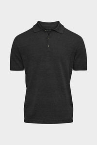 Thumbnail for Van Laack Knit Polo Shirt in Grey Linen on Sale
