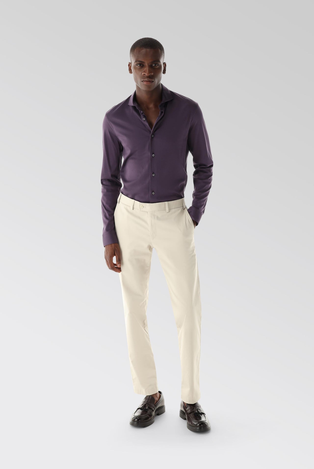 Van Laack Jersey Shirt made of Swiss Cotton Tailor Fit on Sale