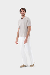 Thumbnail for Van Laack V-neck polo with retro structure and contrast collar on sale