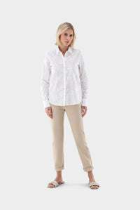 Thumbnail for Van Laack tailored shirt blouse with floral embroidery on sale