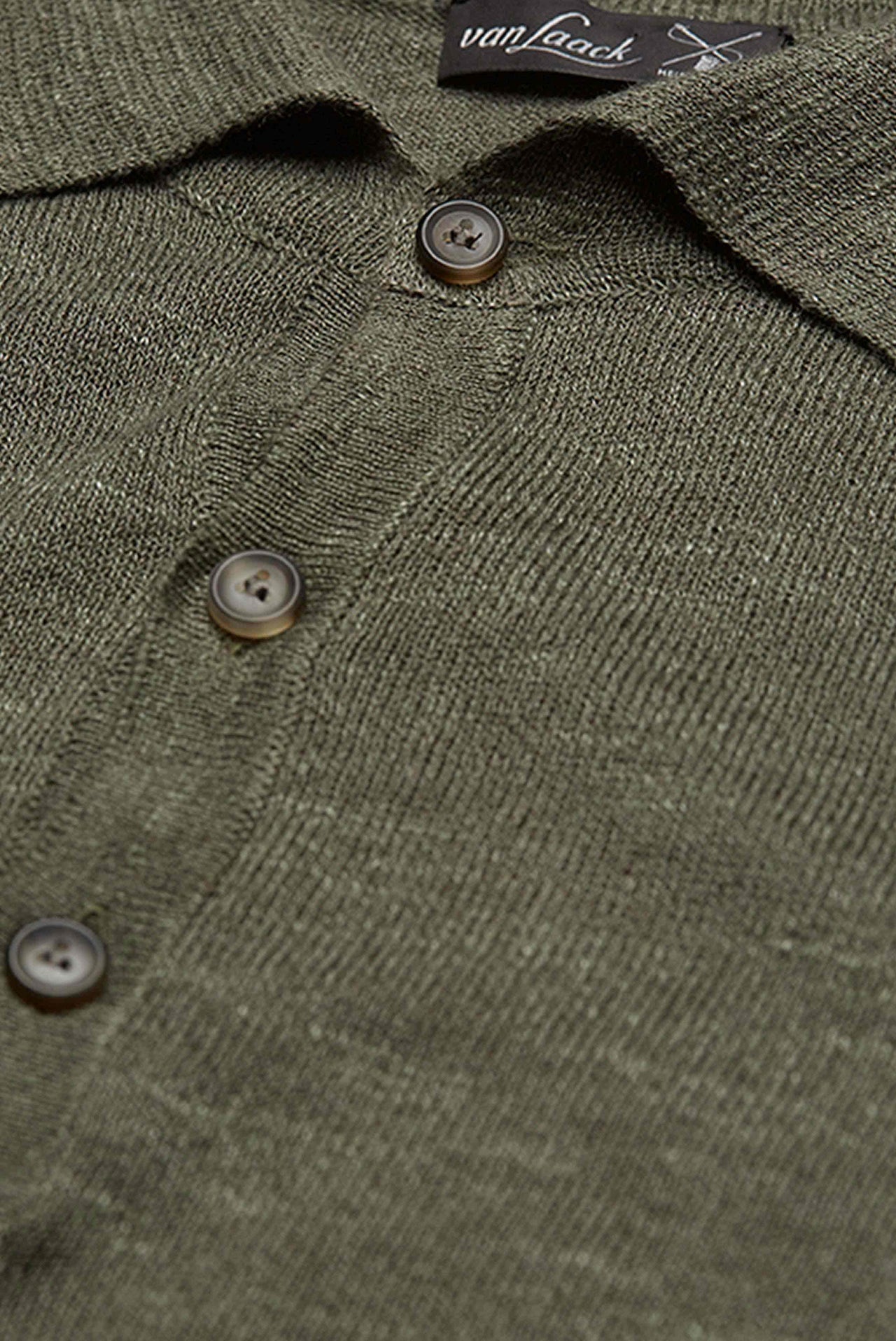Van Laack Summery Linen Polo Shirt Ivory on Sale