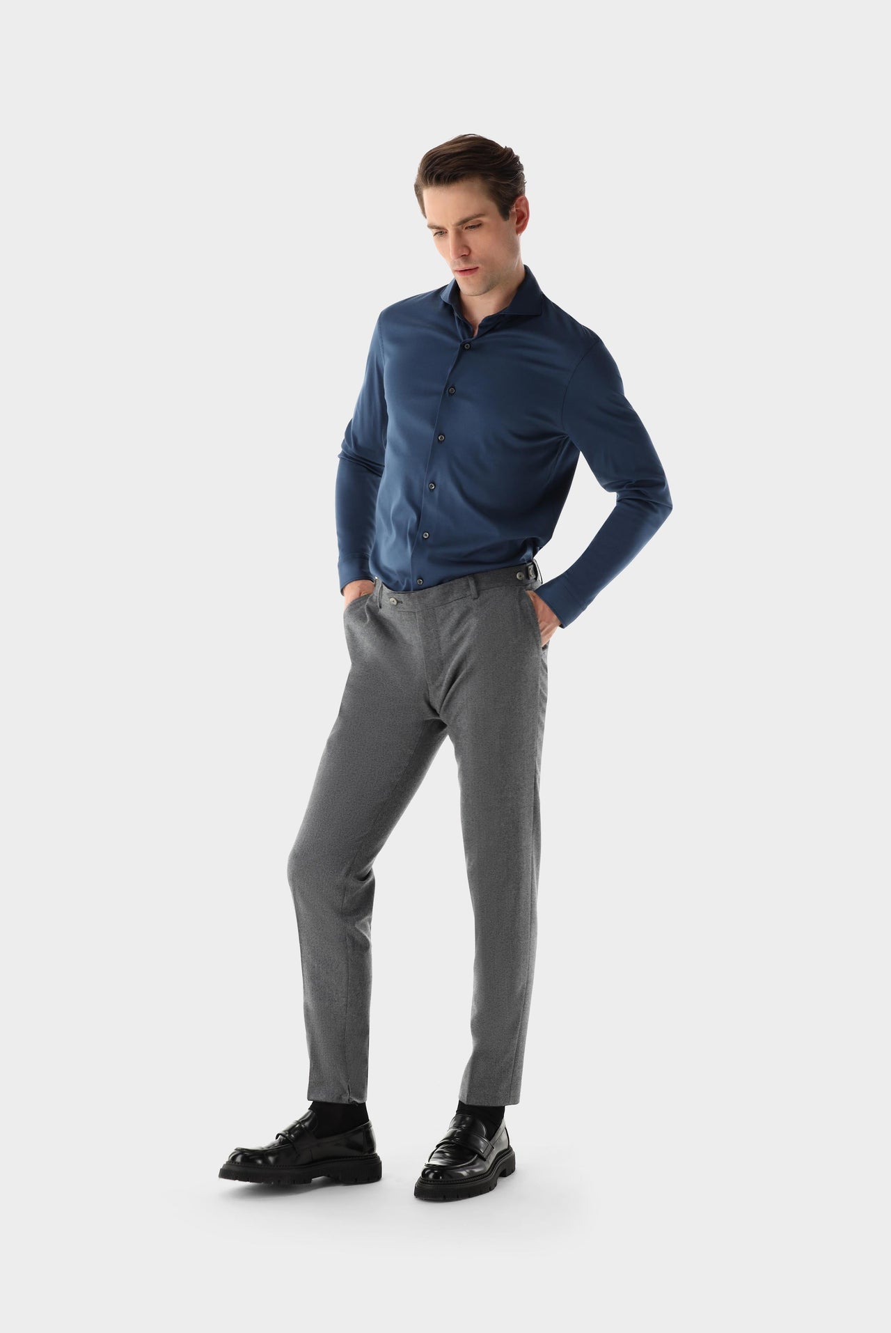 Van Laack Jersey Shirt made of Swiss Cotton Tailor Fit on Sale