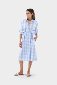Thumbnail for Van Laack Checked Cotton Poplin Midi Dress on Sale