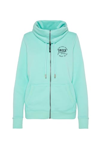 SOCCX Damen Sweatjacke mit hohem Kragen und Rücken-Artwork Eclipse Navy im Sale