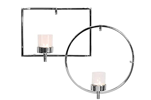 Fink [W] Escala, Wanddekoration, Wandleuchter, Glas, vernickelt, glatt, silberfarben, B. 58 cm, H. cm im Sale