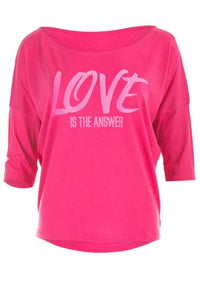 Thumbnail for Winshape Damen Ultra Leichtes Modal-3/4-arm Mcs001 Mit Neon Pinkem Glitzer-Aufdruck „Love The Answer” T-Shirt, Deep-pink, EU im Sale