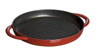 Thumbnail for Staub Grillpfanne rund (26 cm, induktionsgeeignet, mit mattschwarzer Emaillierung im Inneren der Pfanne) kirschrot im Sale