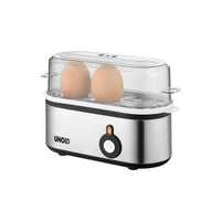 Thumbnail for UNOLD 38610 Mini Egg Cooker, stainless steel housing, egg insert with handle for 1 to 3 eggs, signal tone, operating indicator light and 210 W, including measuring cup on sale