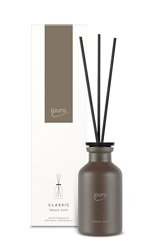 ipuro - Classic Room Fragrance Cuir - 75ml / Room freshener with citrus notes, vanilla, leather &amp; dark woods - Fragrance/Diffuser with sticks/Sensual air freshener for the home on sale