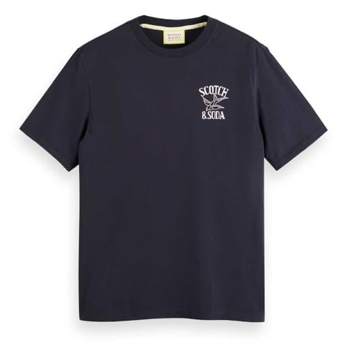 Scotch &amp; Soda Men's Left Chest Artwork T-Shirt, Deep Sea, on sale