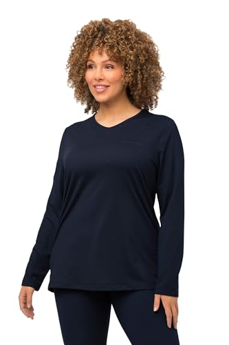 Ulla Popken Damen Ski-Funktionsshirt, Loop T-Shirt, Marine, 50-52 im Sale