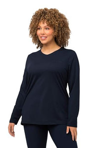 Thumbnail for Ulla Popken Damen Ski-Funktionsshirt, Loop T-Shirt, Marine, 50-52 im Sale