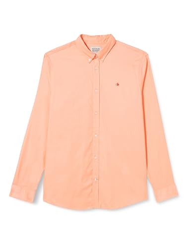 Scotch & Soda Herren Essential Oxford Solid Shirt, Harbour Teal, im Sale