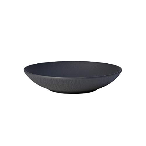 Villeroy &amp; Boch - Manufacture Rock flat bowl, 6 pieces, 1100 ml, 23 cm, premium porcelain, dishwasher and microwave safe, black on sale