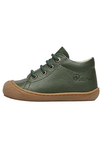 Naturino Lauflernschuhe aus Leder mit Wollfutter, Dunkelgrün 17 im Sale