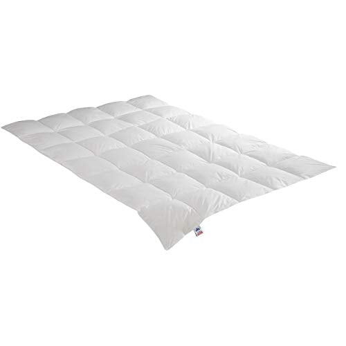 Irisette Daunendecke Edda medium Mono Ganzjahresdecke, aus 100% Baumwolle 90% Daunen, 10% Federn mit Aufbewahrungstasche, 135 x 200 cm, weiß, Öko Tex Zertifiziert, entwickelt in Deutschland im Sale