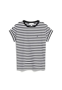 Thumbnail for ARMEDANGELS Damen T-Shirt aus Bio-Baumwolle IDAARA Stripes Loose Fit White-Black im Sale