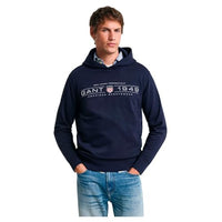Thumbnail for GANT Men's Graphic Hoodie, Evening Blue, on Sale