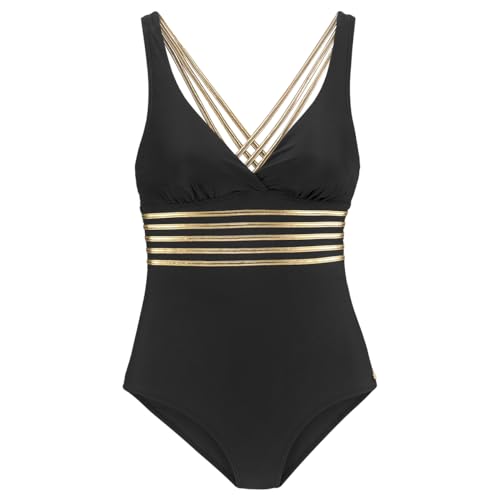 Lascana - Elodie - Badeanzug (44C Black Gold) im Sale