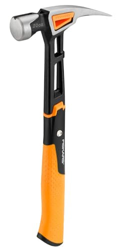 Fiskars Universalhammer IsoCore zum Einschlagen der Nägel, Länge: 34 cm, Gewicht: 0,91 kg, Schwarz/Orange, 1020214 im Sale