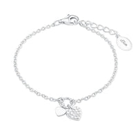 Thumbnail for s.Oliver bracelet 925 Sterling silver girls' children's bracelet, with synthetic zirconia, 14+2 cm, white, heart, comes in a jewelry gift box, on sale