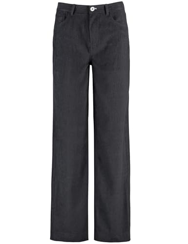 Taifun Damen Cordhose mit weitem Bein Wide Leg unifarben reguläre Länge Schwarz 42 im Sale