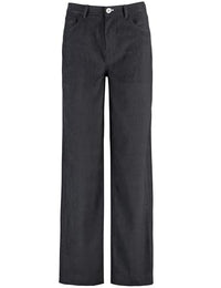 Thumbnail for Taifun Damen Cordhose mit weitem Bein Wide Leg unifarben reguläre Länge Schwarz 42 im Sale