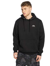 Thumbnail for Alpha Industries Herren Basic Hoody Small Logo Kapuzensweat Kapuzenpullover, Grey Heather, im Sale