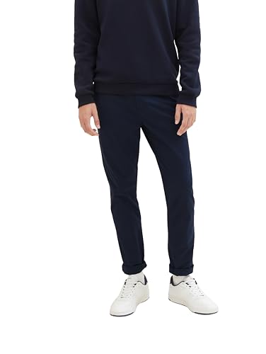TOM TAILOR Denim Herren 1008253 Slim Fit Chino Hose Mit Gürtel, 10668 - Sky Captain Blue, 31W / 32L EU im Sale